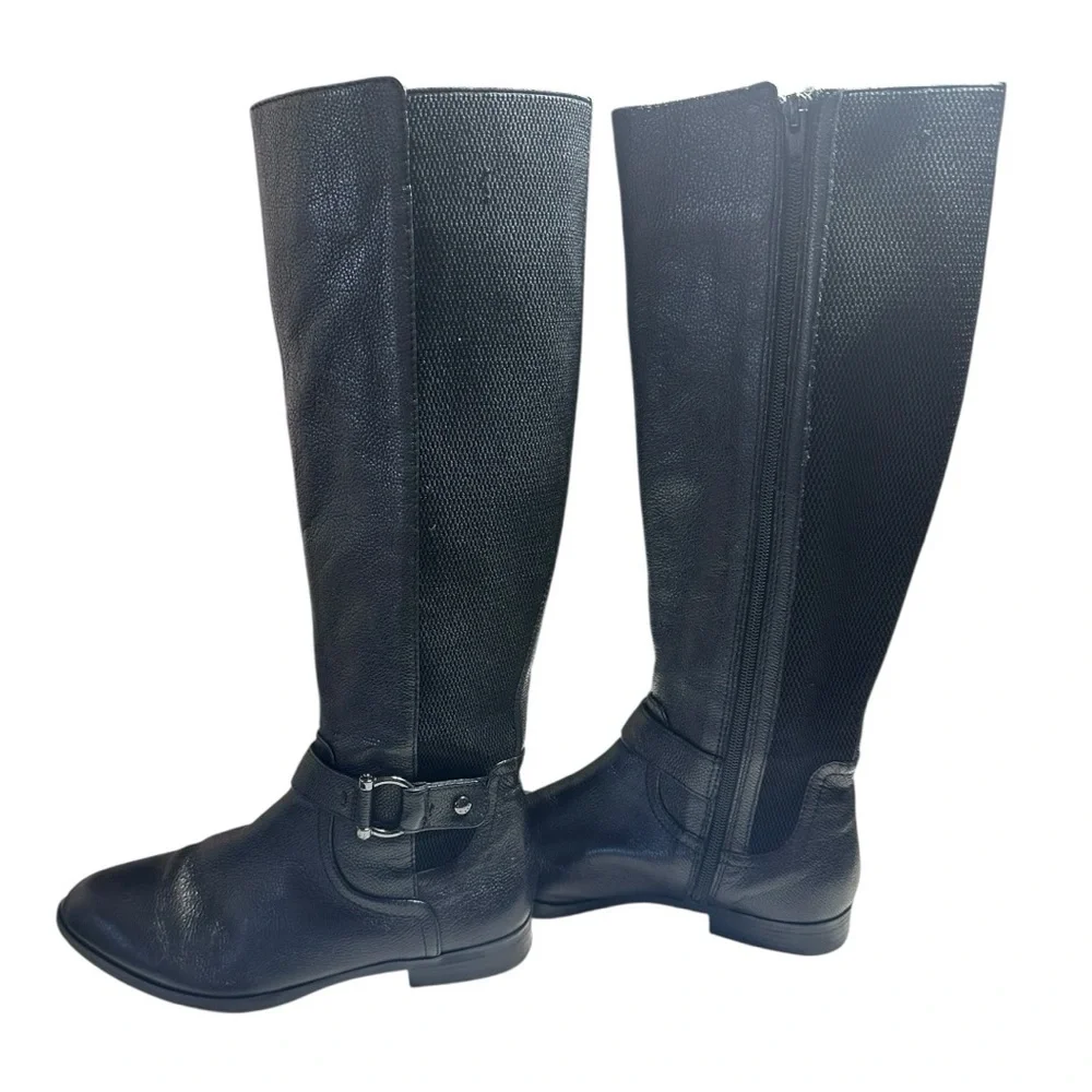 Alex Marie Black leather Knee-High Boots Size 7.5